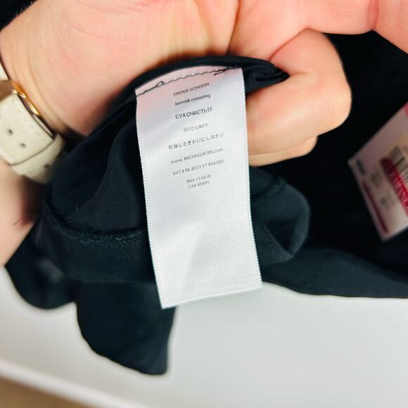 NEW Michael Kors Black Satin Ruffle Sequin Sleeveless Blouse Size 10 - Picture 8 of 9